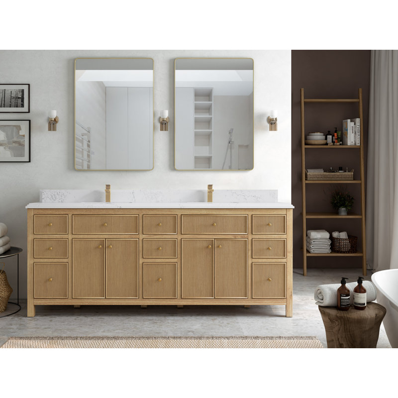 Ensemble de meuble-lavabo double 84 po, Empira blanc
