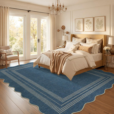 Tapis festonné lavable à poils courts pour chambre d'enfant