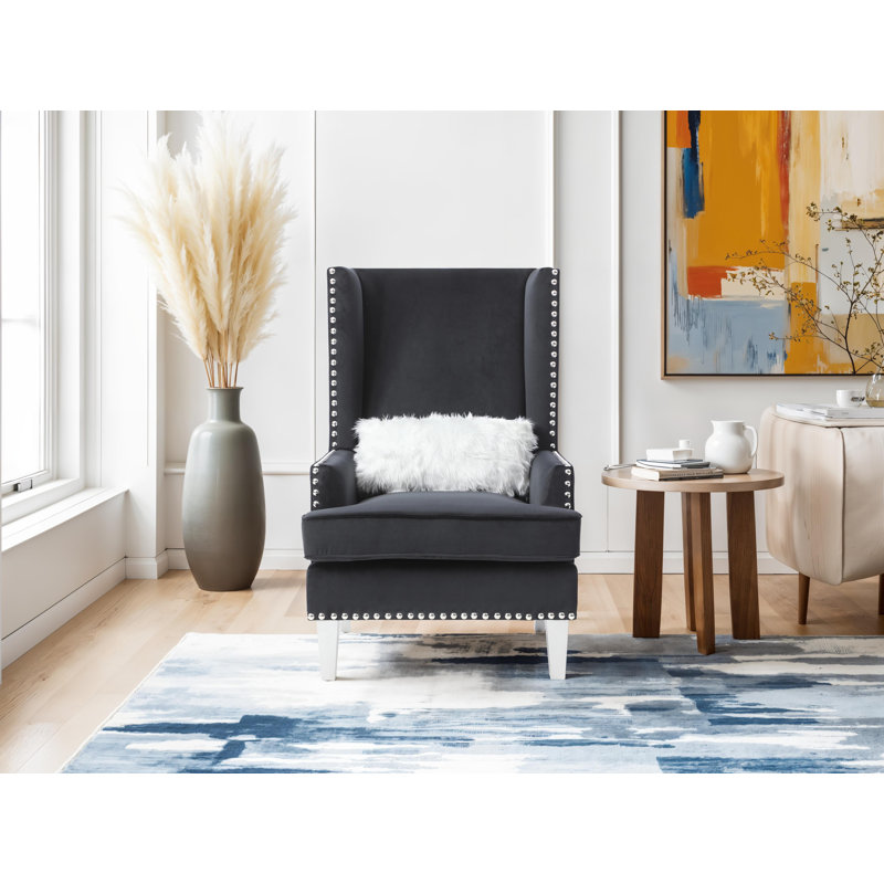 Ensemble de 2 chaises en velours Zurich, Tissu noir