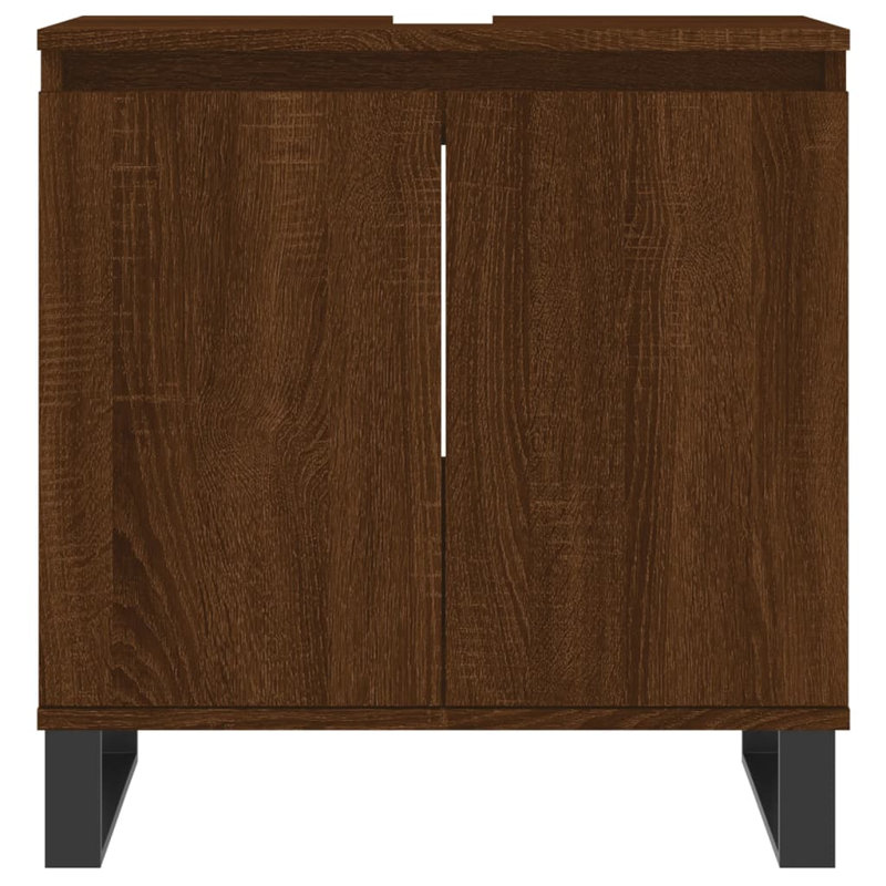 Mariapaula Floor Mounted Bathroom Cabinet, Brown Oak