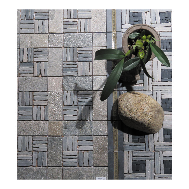 Landscape Wonder Random Sized Natural Stone Grid Mosaic Wall & Floor Tile, Gray