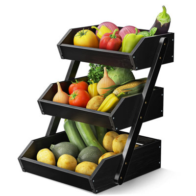 Ebern Designs Wood Fruit Basket