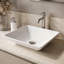Lavabo de salle de bain rectangulaire fait à la main blanc mat L 23 po x l 15 po x H 5 po Montauk