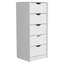 Commode haute 5 tiroirs Basilea, système coulissant