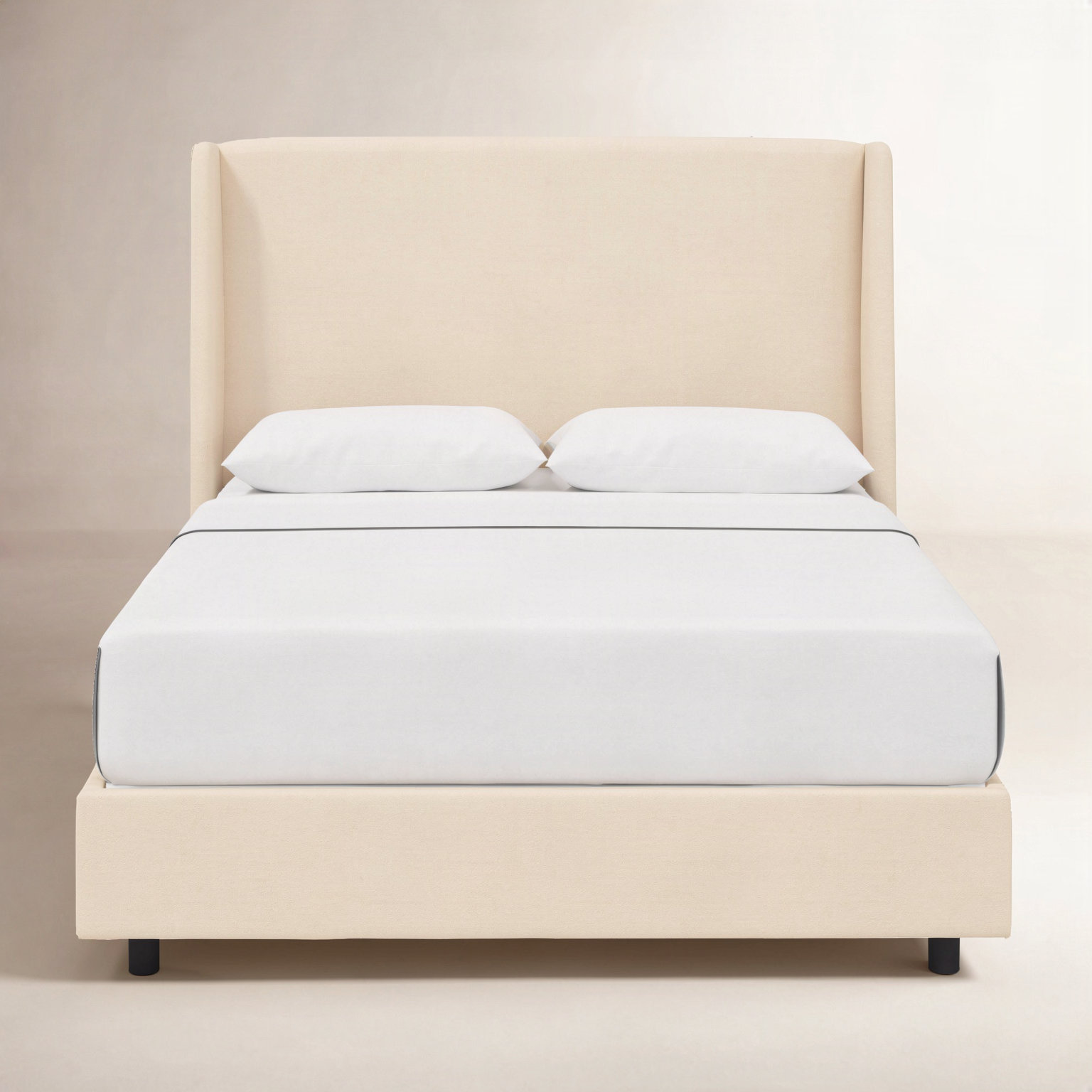 Tilly Upholstered Wingback Bed, Twin, Classic Pearl Performance Velvet