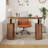 55.1 Inch Wide Electric Standing Desk with Storage, Home Office Height Adjustable Standing Desk with Cabinet-1202768192