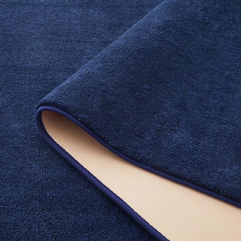 Solid Colour Machine Tufted Shag Area Rug, Navy, Rectangle 160 x 230 cm