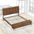 Solid Wood High Headboard Sleigh Bed with 64" Storage Space-1839218946-1839219068