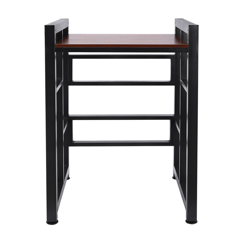 2 layer Washer&Dryer Rack Metal Storage Shelf, Black