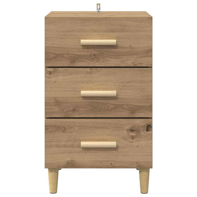 40cm W Manufactured Wood Bedside Table, Artisan Oak