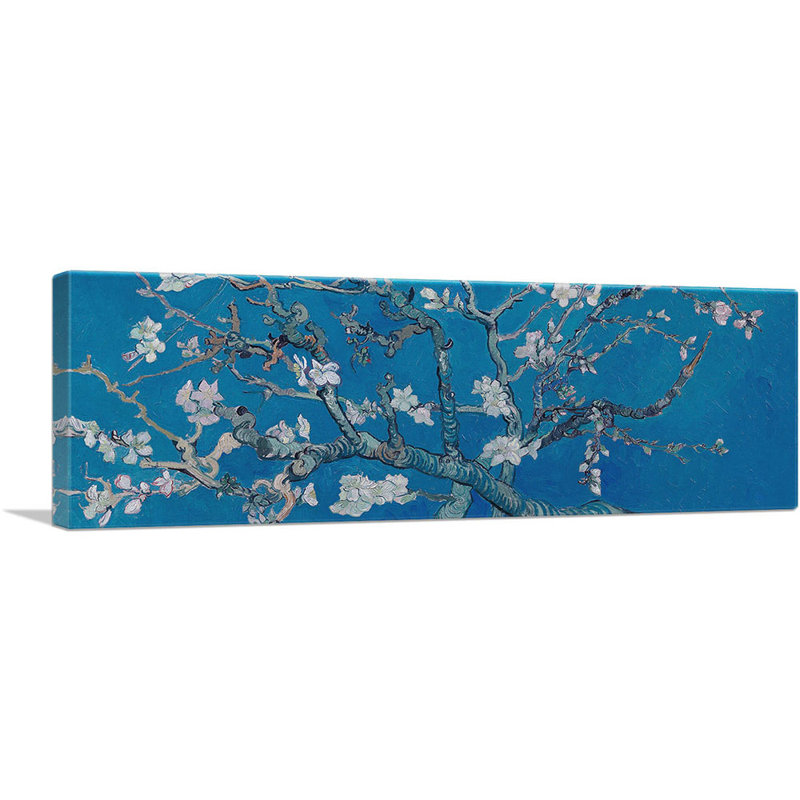 Branches avec fleur d'amandier - bleu par Vincent Van Gogh - reproduction d'art sur toile panoramique