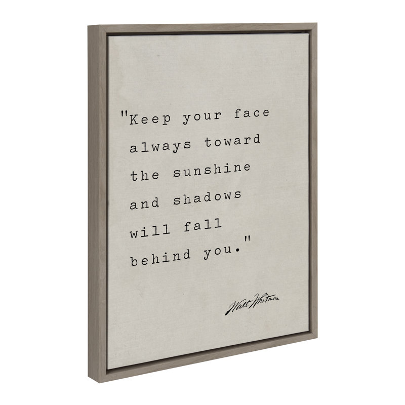 «Keep Your Face Walt Whitman» par Saint and Sailor Studios, reproduction d'art sur toile encadrée, Gris