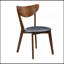 Noyer foncé et chaises d'appoint à dossier ouvert noir (ensemble de 2)