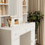 Meuble-lavabo de chambre à coucher avec miroir à DEL et ports à douilles - 5 tiroirs, 2 armoires-commodes blanc Charisma: Armoires réglables, électriques
