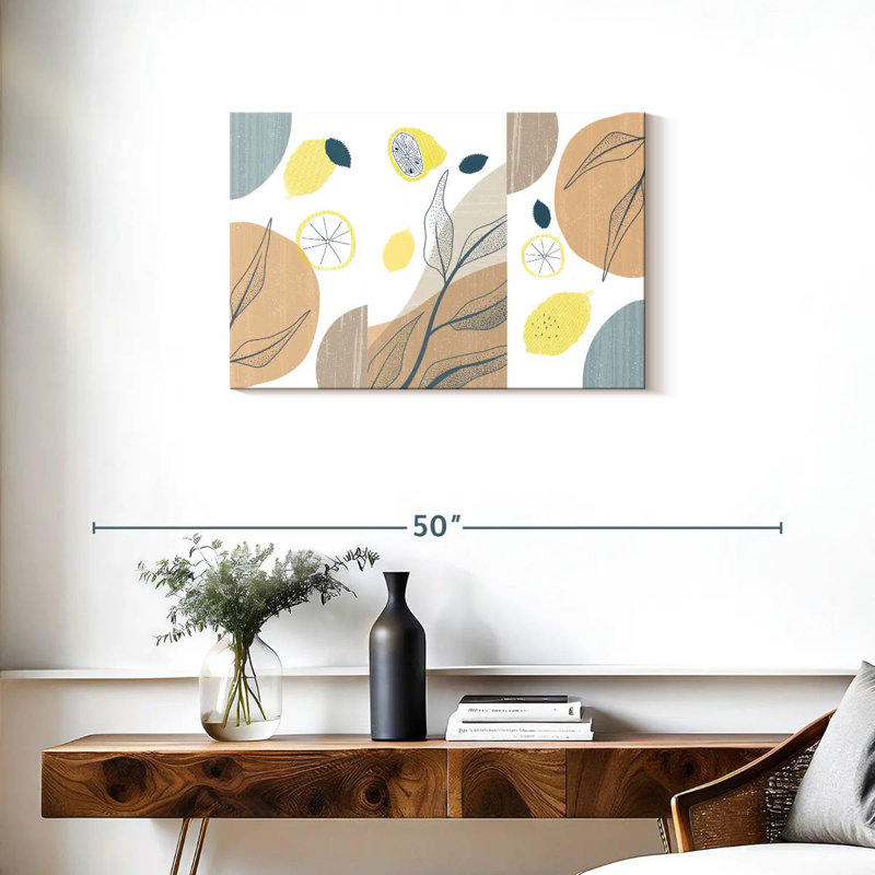 Boho Botanical Lemons, 20" H x 30" W