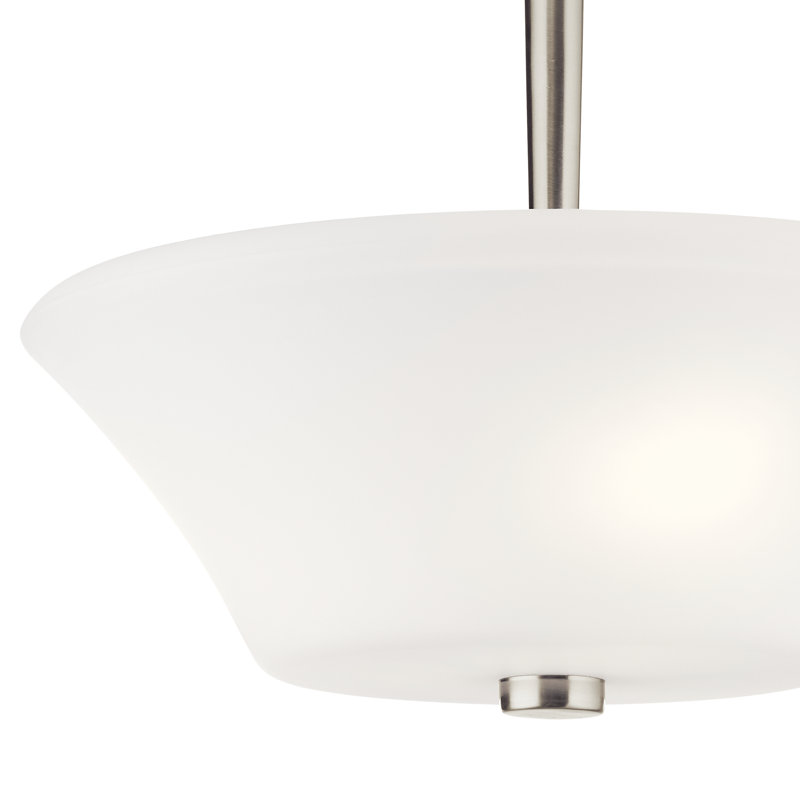 Plafonnier semi-encastré 3 lumières 15 po Bergstrom, Nickel brossé