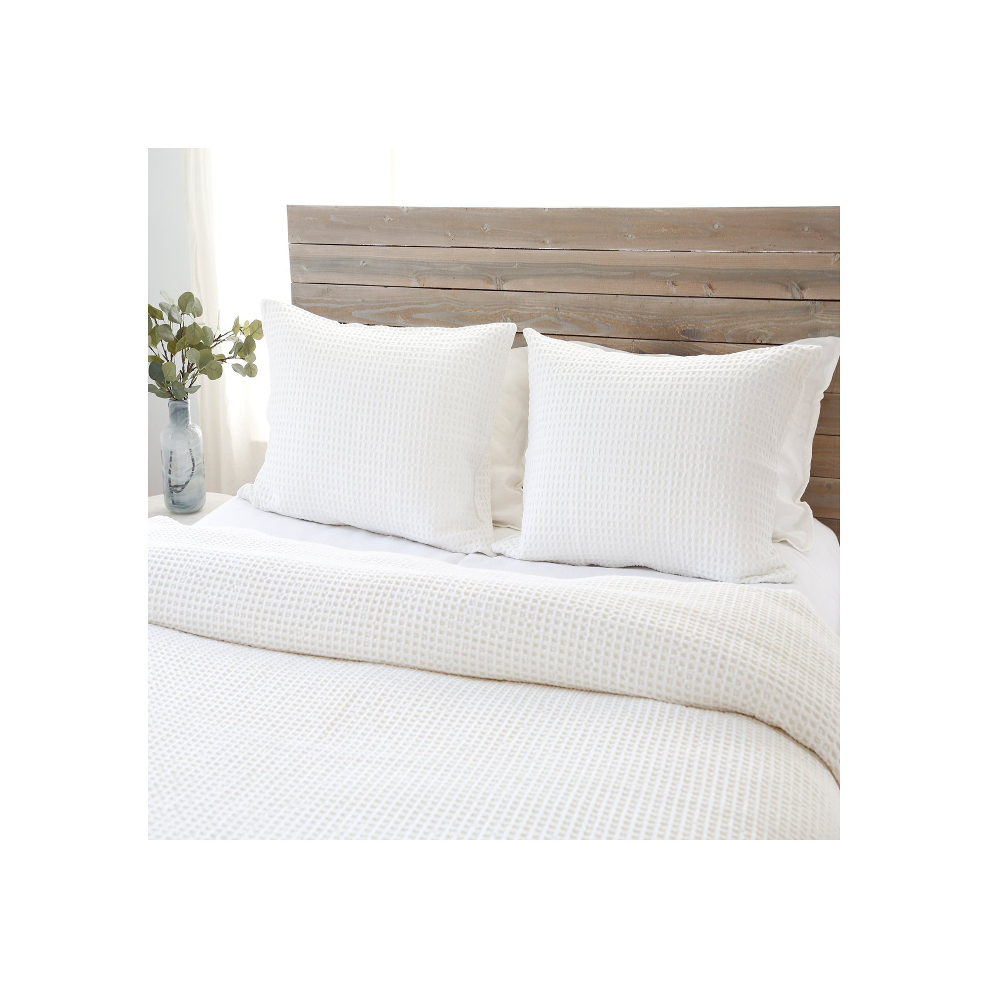 Zuma Cotton Waffle Throw Blanket, King, Natural