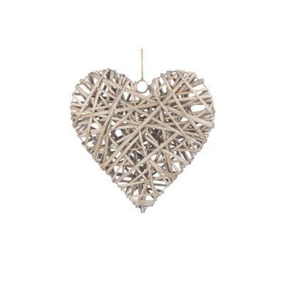 Wicker Heart Shaped Hanging Sculpture