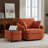 Upholstered Swivel Chair With Storage Ottoman-101644161