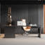 Black Rectangular Solid Wood Writing desk with drawers desk-1932095805