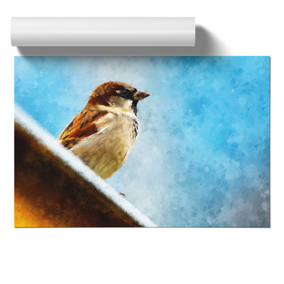 Sparrow Bird Painting - Frameless Print