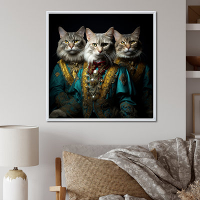 «Turquoise Gracieux Sultan Cats I», reproduction sur toile