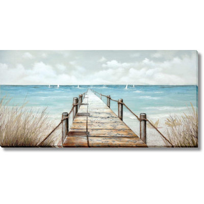 Art mural en toile Tranquil Escape Pier - 28 po x 55 po