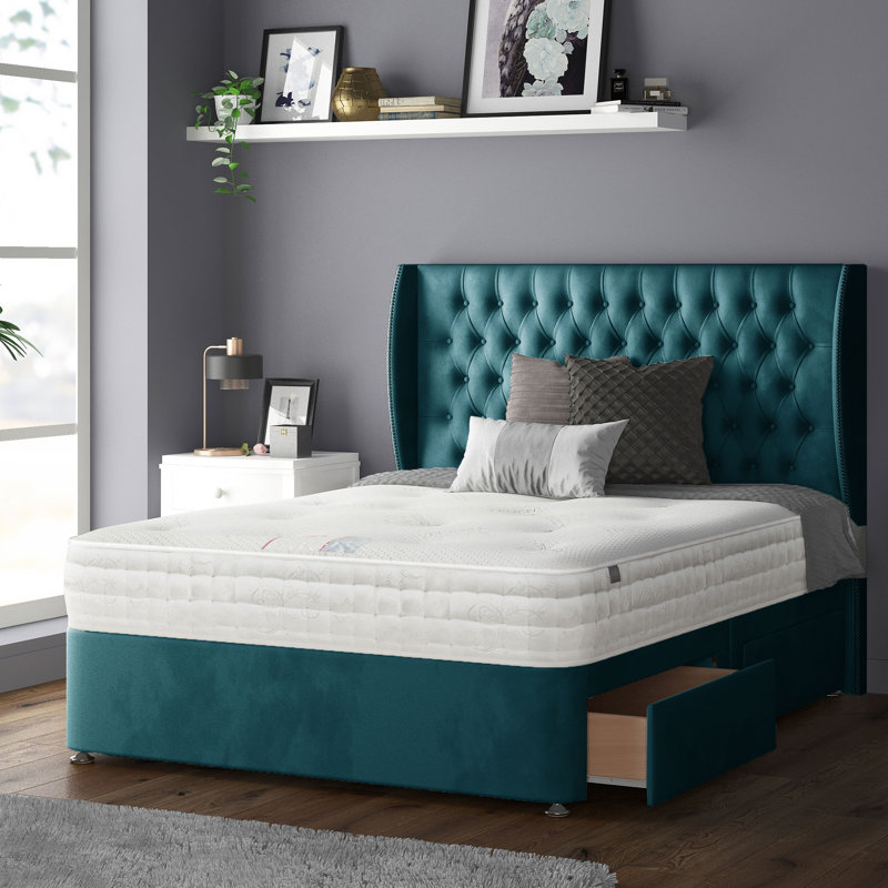 Mandalay Upholstered Headboard, Double (4'6), Mallard Green