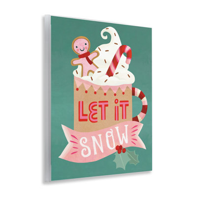 Let It Snow Winter Cocoa Wall Plaque Art, design by Laura Watson