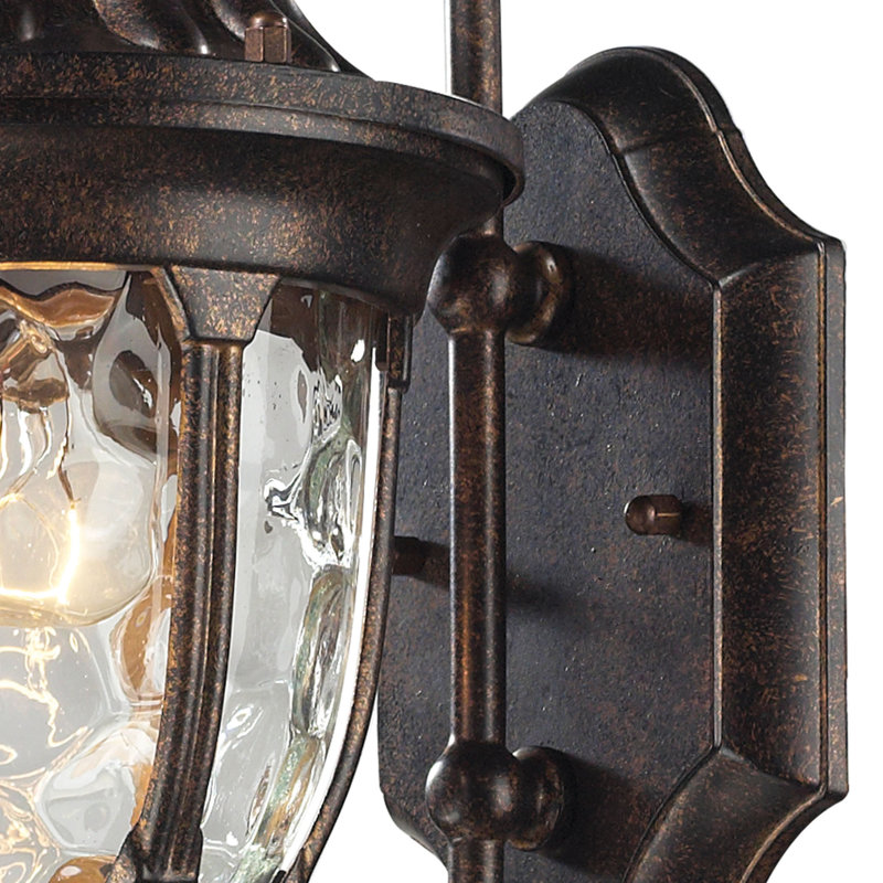 Applique murale d'extérieur 1 lumière Glendale 14 po de hauteur - bronze royal