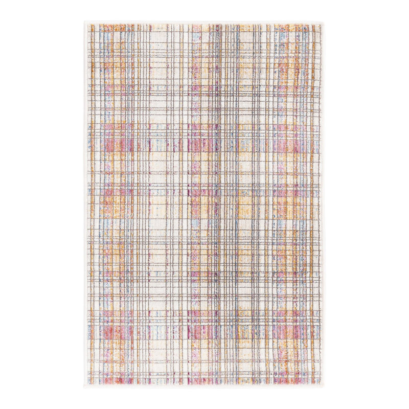 Tapis tartan foncé Gracie Oaks, Rectangle 2 pi x 3 pi