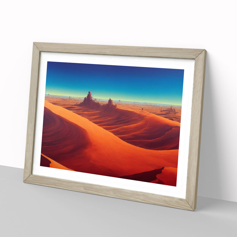 A Pure Desert - Single Picture Frame Print, 34cm H x 46cm W, Oak