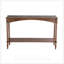 Console rustique en bois brun avec pieds tournés en spirale et étagère inférieure