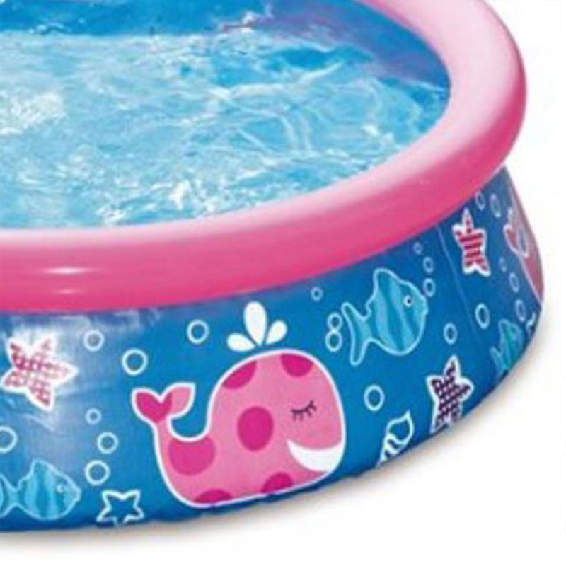 Summer Waves Pink Whale Print Inflatable Kiddie Pool
