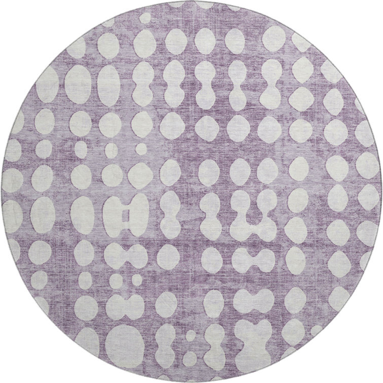 Premium Machine Washable Prisco Purple Rug