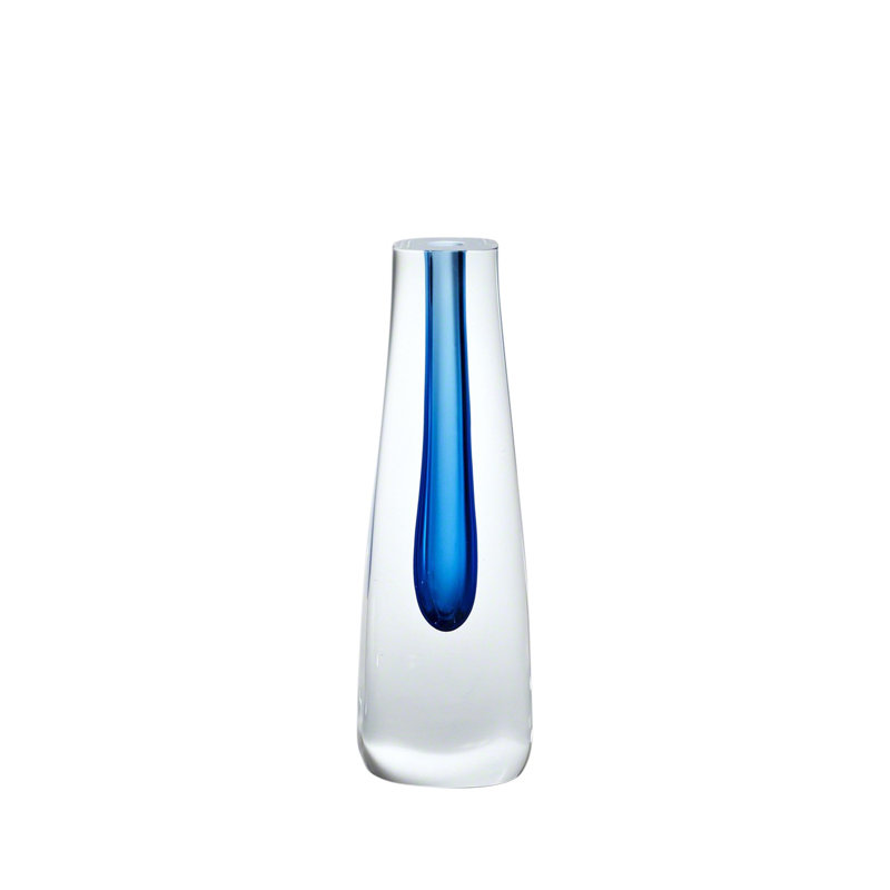 Artisan Square Cut Cobalt Glass Decorative Vase