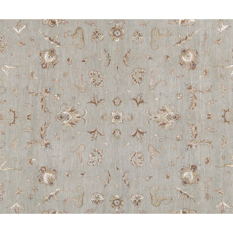 Tapis gris de haute qualité noué à la main