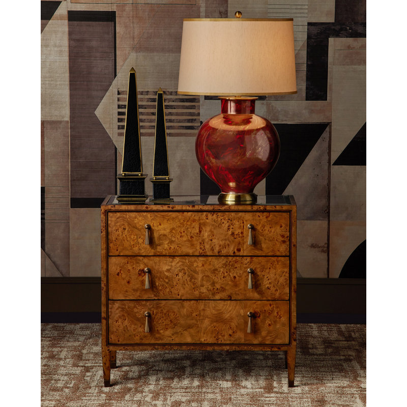 Evie Solid Wood Accent Chest, Mappa Burl