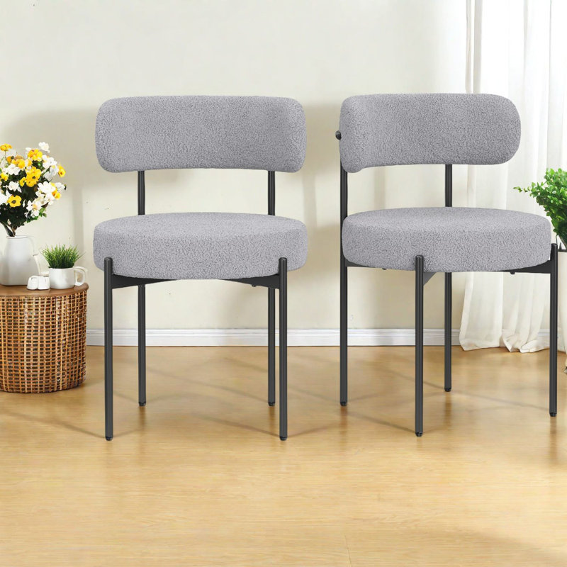 Ensemble de chaises de salle à manger peu encombrantes, revêtues de velours, de style moderne, idéales pour la cuisine