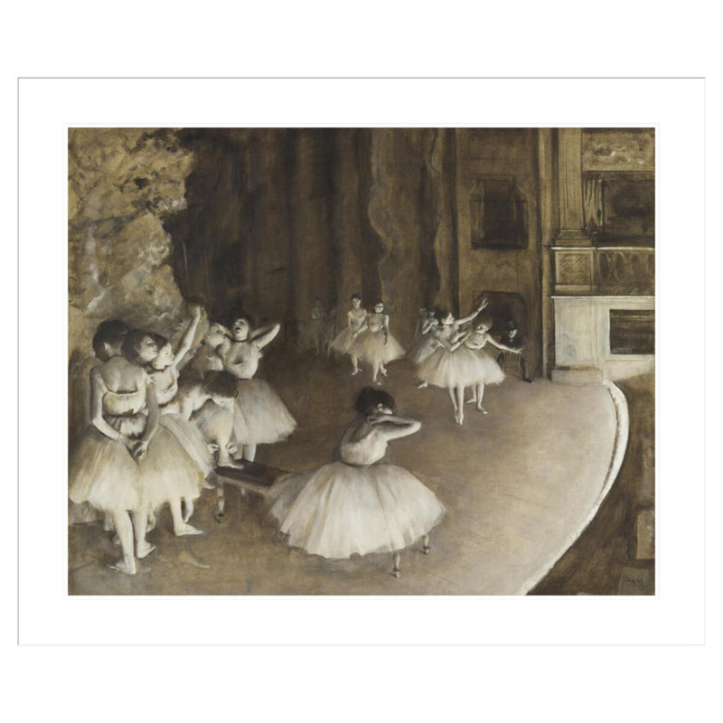«Ballet Rehearsal on Stage» par Edgar Degas, impression giclée sur cadre, H 33,5 po x l 40,12 po