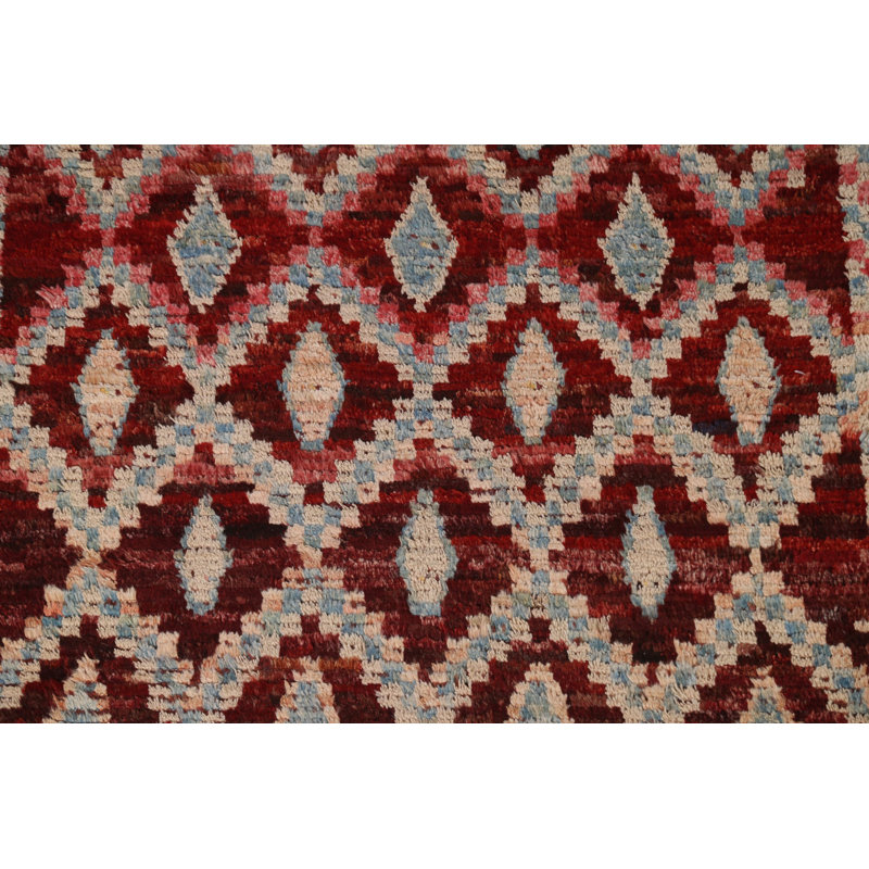 One-of-a-Kind 4'3" x 5'11" New Age Rectangle Wool Area Rug in Red