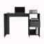 Bureau d'ordinateur Odessa avec tiroir simple et armoires de rangement ouvertes, finition wengé noir-93569765