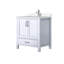 30 po Large meuble-lavabo blanc avec robinet, fermeture en douceur, tiroir à tablette ouverte et comptoir en quartz-69167374