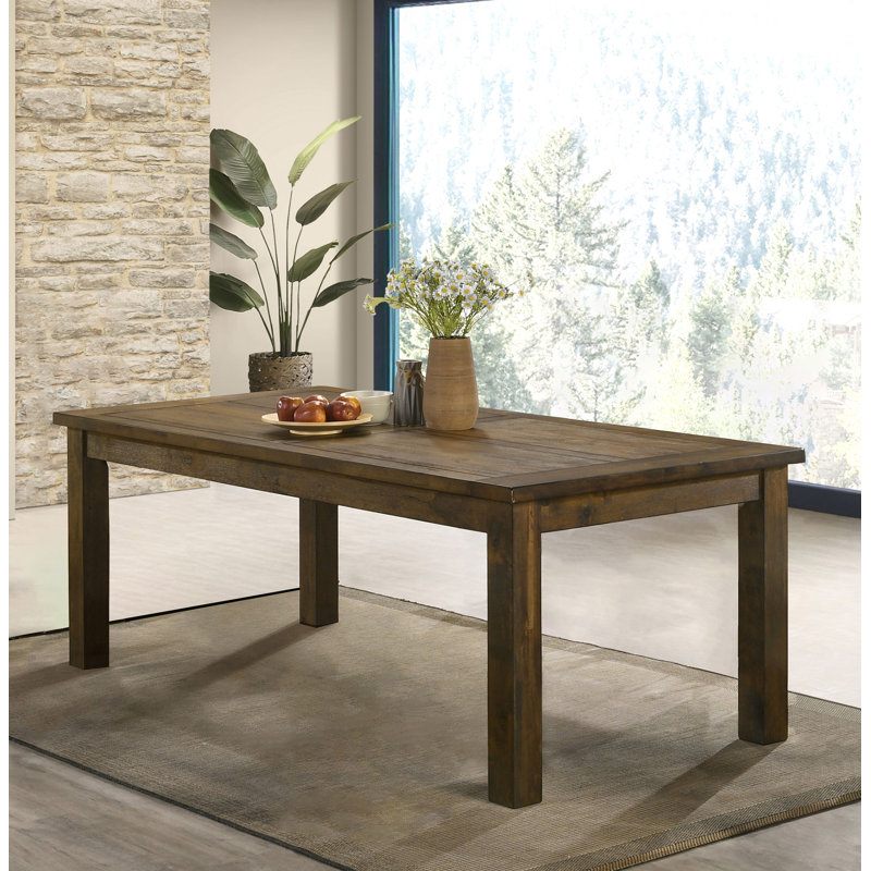 Everick Rectangular Dining Table Rustic Golden Brown, 78.75" W x 39.25" L