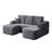 Compression U-Shape Right Sectional Couch (Gray)-2040979201