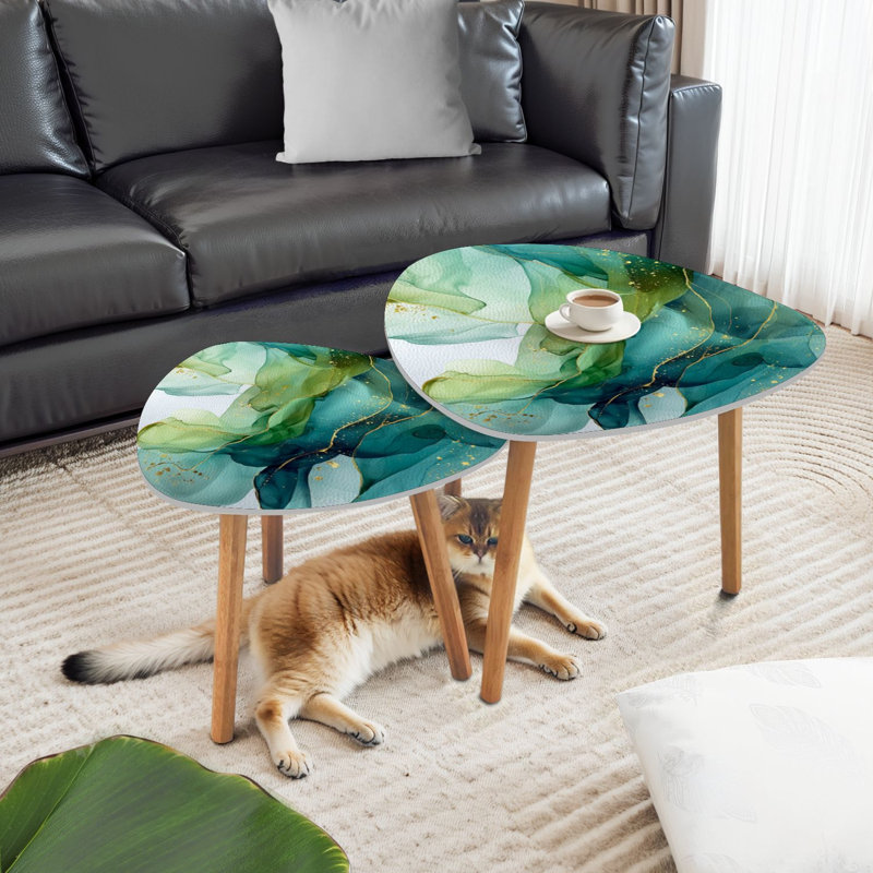 Ensemble de 2 tables basses gigognes Triangle