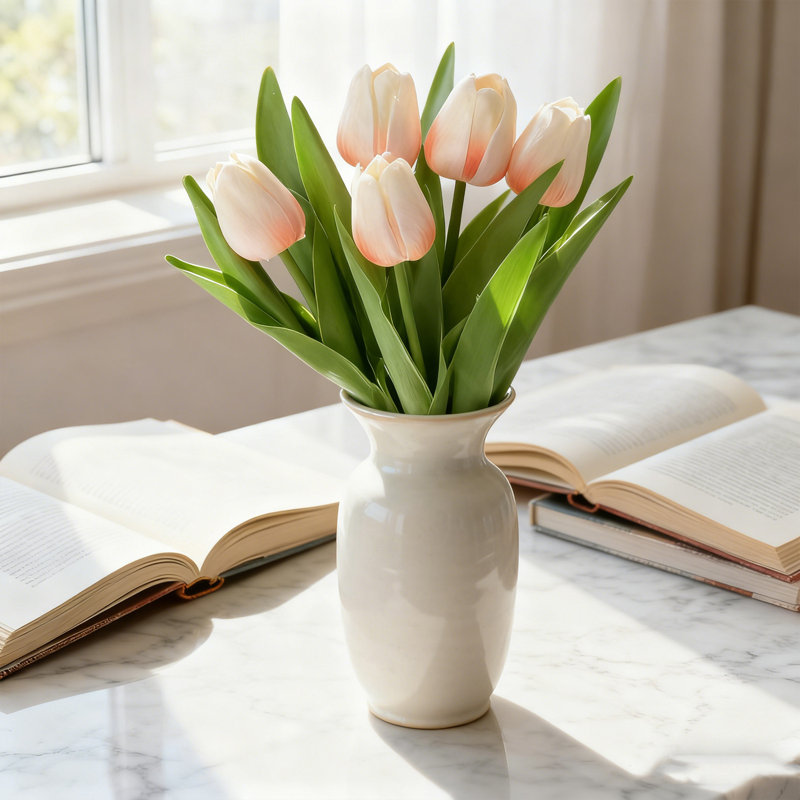 5 pièces de fleurs artificielles tulipe champagne clair, fleurs artificielles, printemps, fête des mères, cadeaux de la Saint-Valentin de Pâques, cuisine à domicile, décorations de table de mariage