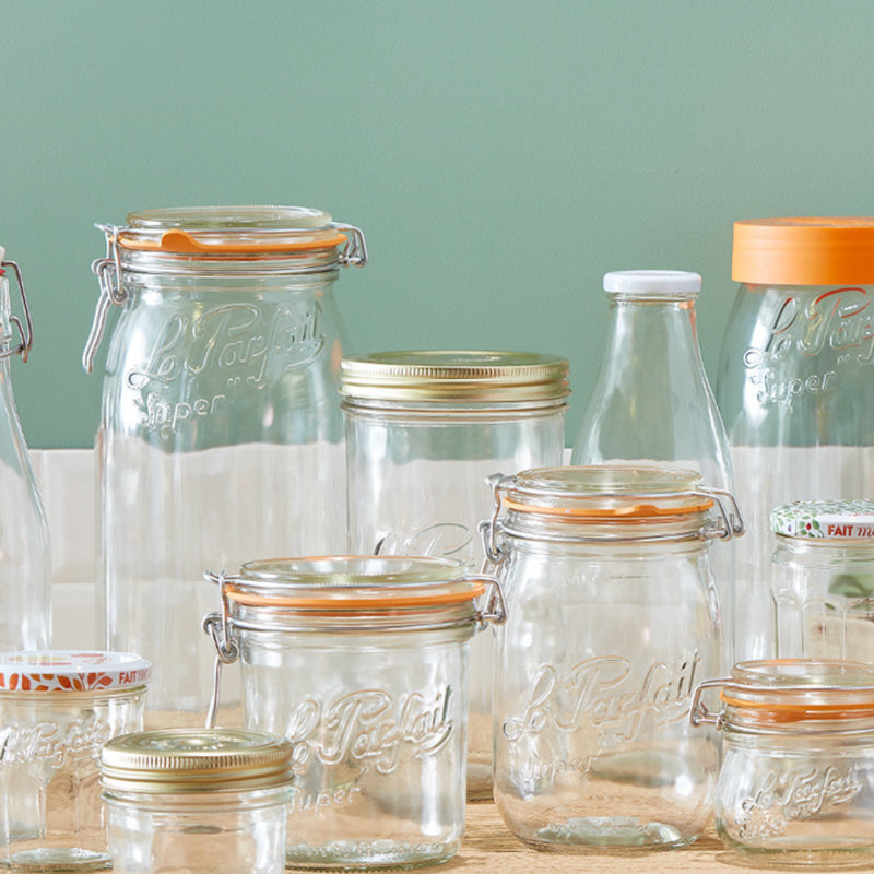 Glass Jar - Set of 6, 21.31cm H x 11.6cm W x 11.6cm D