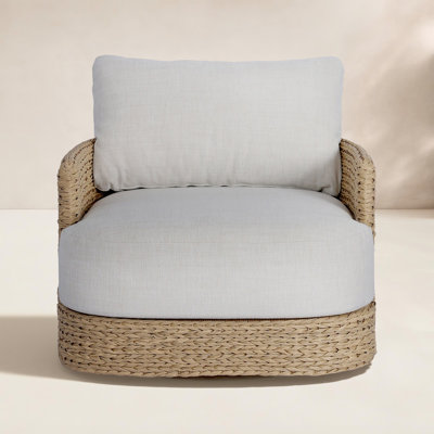 Coltan Outdoor Swivel Chair-Vergo Cream