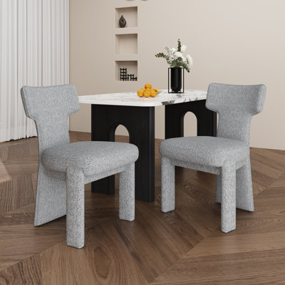 Ensemble de 2 chaises de salle à manger rembourrées modernes en chenille de 22,1 po de largeur